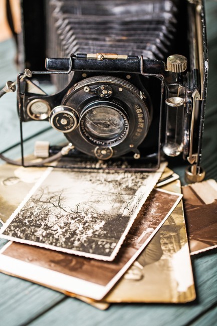 antique vintage camera and photos
