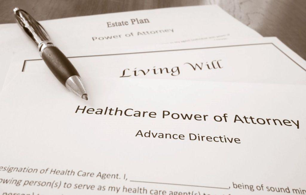 healthcare poa living will estate documents