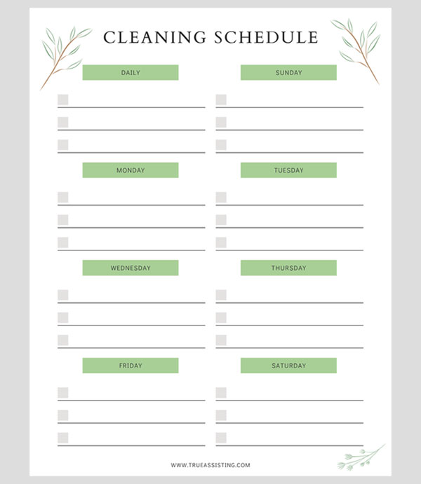 Cleaning Schedule Tool