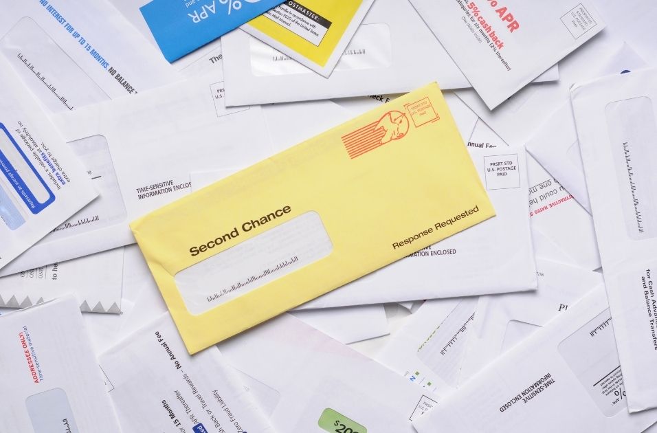 colorful envelopes junk mail