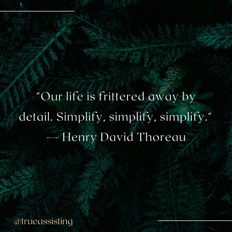 Our life is frittered away by detail. Simplify, simplify, simplify.