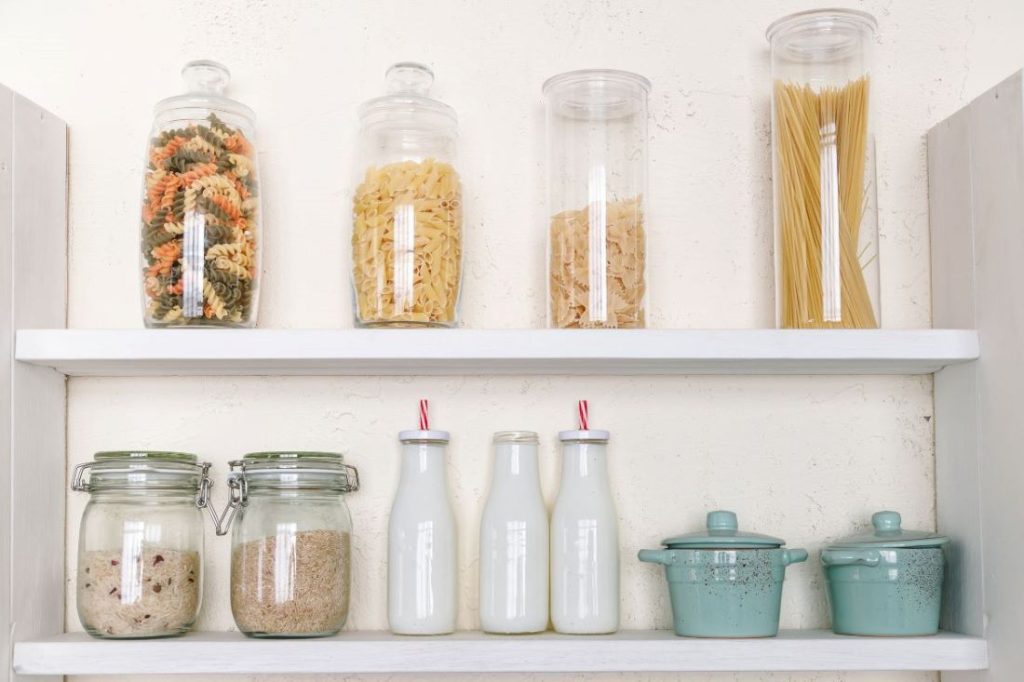 organized glass pantry containers